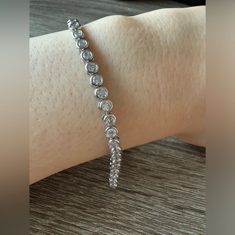 Bezelāset tennis braceletāA1181 - Picture 6 of 6